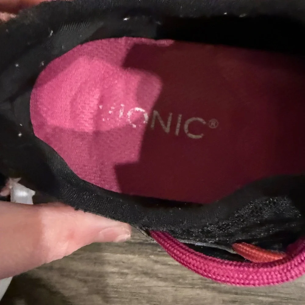 Vionic Zeliya Womens Sneakers‎ Black Pink Orthotic Walking Shoes Size 8